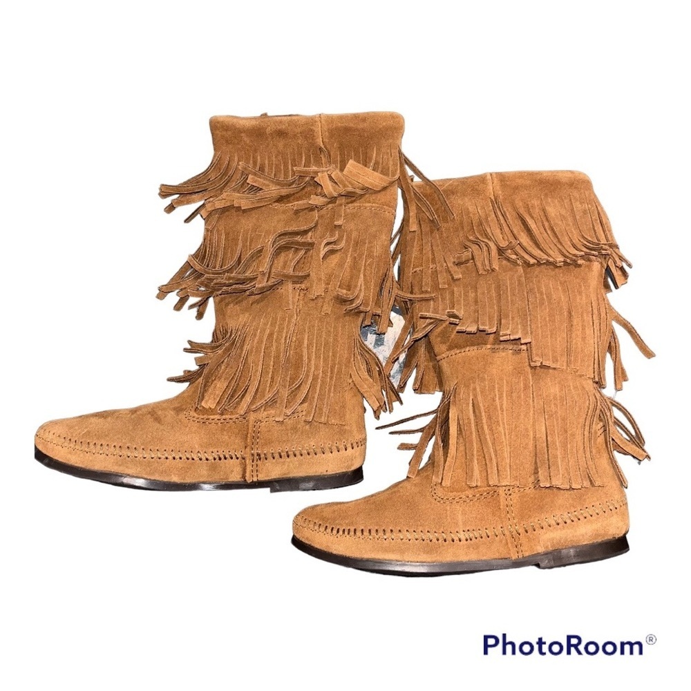 Minnetonka Suede 3 Layer Fringe Boots - image 6